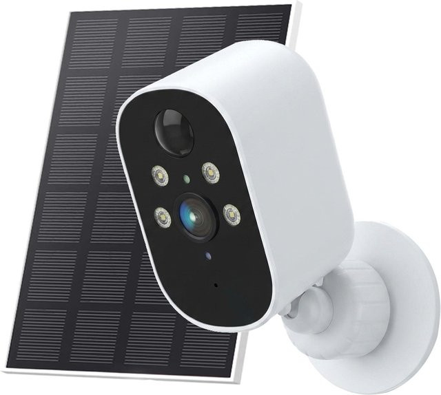XVIM WLAN-Solarkamera für Außenbereich in Weiß mit 2K Auflösung, KI-Bewegungserkennung und 2-Wege-Audio - Bild 1