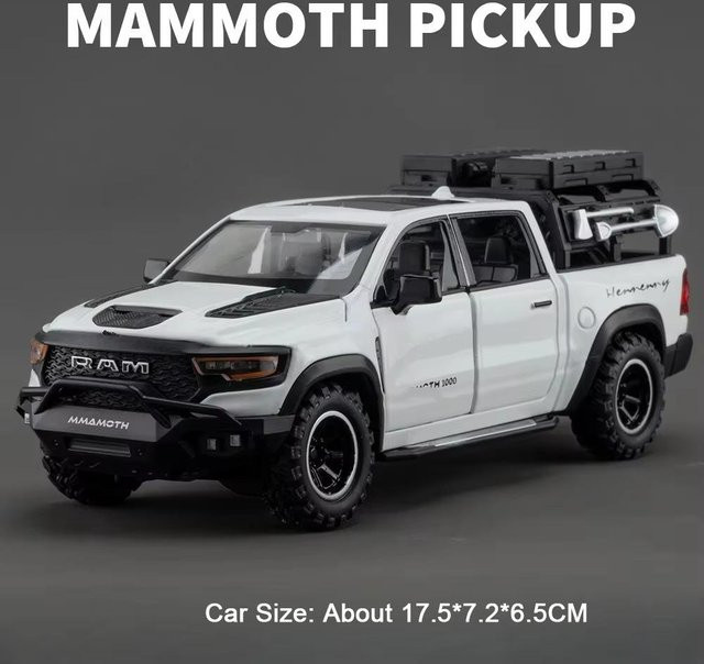 Linyi toy car Ram Mammoth Pickup, Spielzeugauto, 1:32, mit Licht und Ton, ab 14 Jahre - Bild 1
