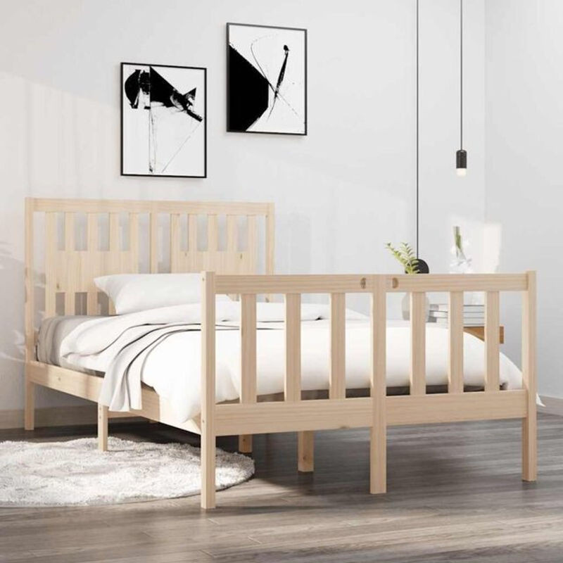 Massivholzbett Vidaxl aus Kiefer in Braun, B/T: 120 x 190 cm - Bild 1