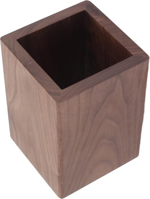KaiSai Kochutensilienbehälter aus Holz in Schwarz, quadratischer Stifthalter für Küche und Büro, Breite: 11,8 cm - Bild 1