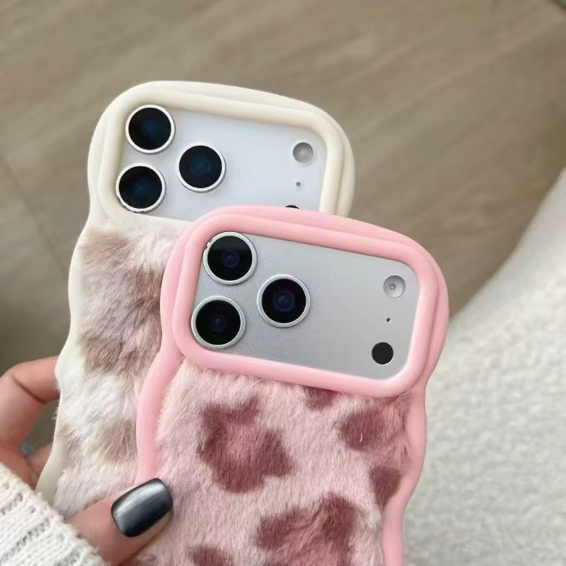 Magnetische iPhone Hülle mit Leopardenmuster und Fleece-Futter in Pink für iPhone 17 16 15 14 Plus 13 Pro Max - Bild 4