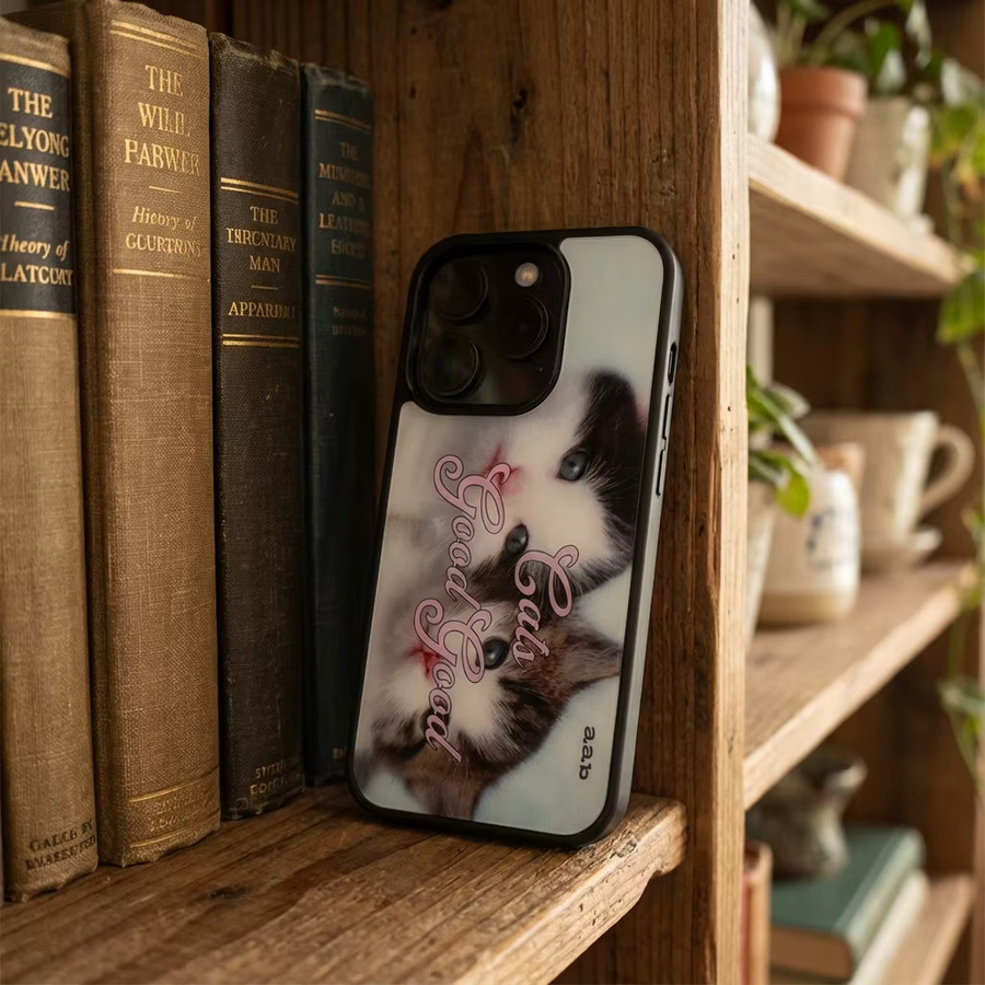 Stoßfeste DecoPhone Handyhülle mit Katzenrand für iPhone 17, 16, 15 und 14 Pro Max in Schwarz - Bild 6