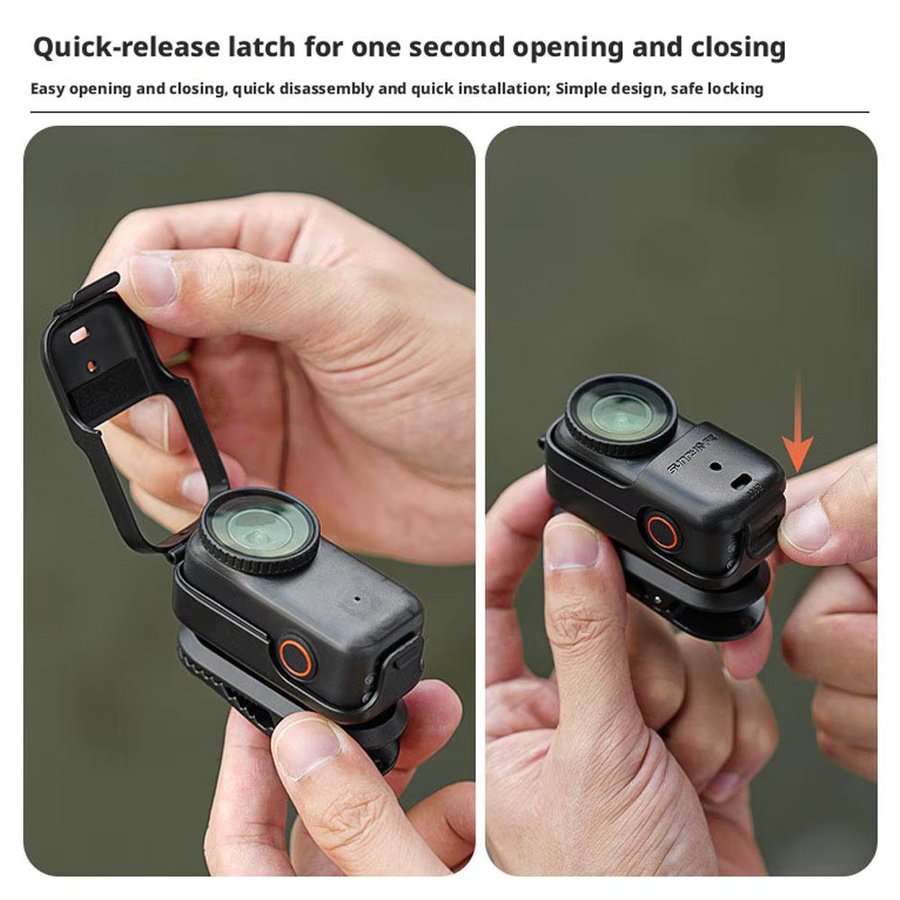 DJI Osmo Nano Rucksack-Clip in Schwarz, 360 Grad drehbarer Schnellverschluss-Clip mit Anti-Drop-Funktion für dein Vlog-Zubehör - Bild 4