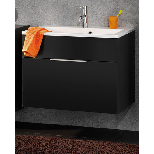 FACKELMANN Waschplatz-Set KARA für das Badezimmer in Anthrazit Grau mit Glastüren und Soft-Close-Funktion, Breite: 80 cm - Bild 4
