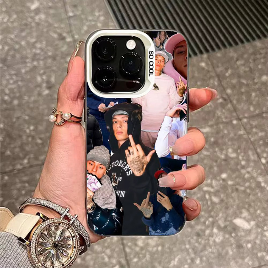 Stoßfeste Handyhülle Central Cee Design für Apple iPhone 11 bis 17 Pro Max Plus in Schwarz Weiß - Bild 2