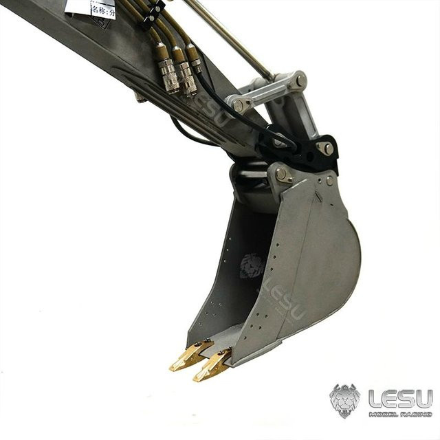LESU Kurzschwanzbagger, Modell 1/14, Metall, Grau, Zubehör - Bild 1