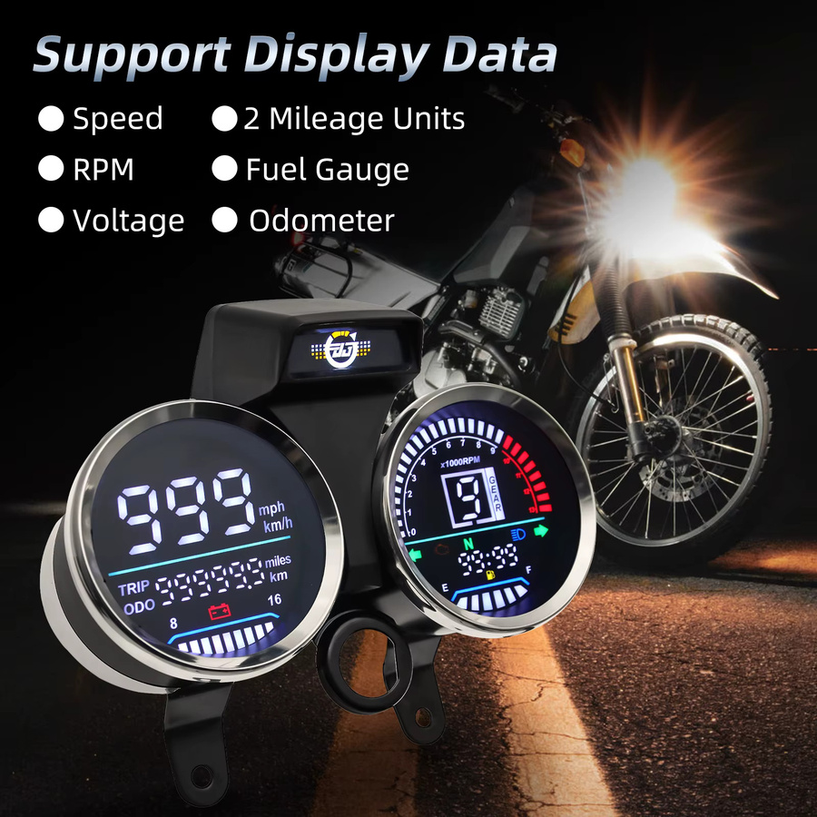 MAIMEIMI Digitaler Drehzahlmesser mit Kilometerzähler für Suzuki GN 125 GN125, wasserdicht, Schwarz - Bild 2