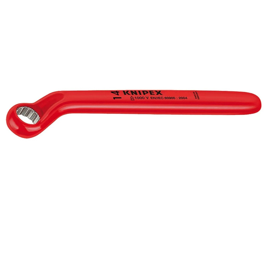 Knipex Einringschlüssel aus Chrom-Vanadium in Rot, Schlüsselweite 9 mm - Bild 1