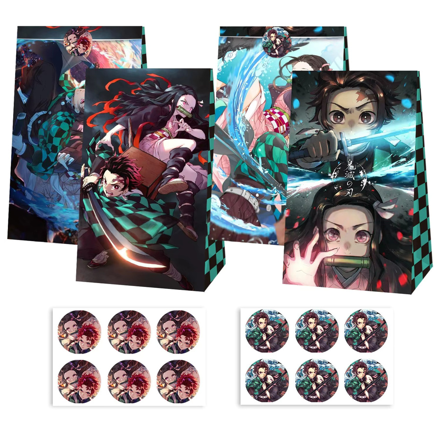 Bandai Demon Slayer Party-Geschenktüten-Set mit Aufklebern in Mehrfarbig - Bild 2