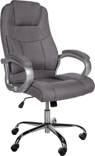 CLP Bürostuhl Apoll XL ergonomisch, höhenverstellbar und drehbar, mit Armlehnen und Wippmechanismus, Stoffbezug schwarz - Bild 1