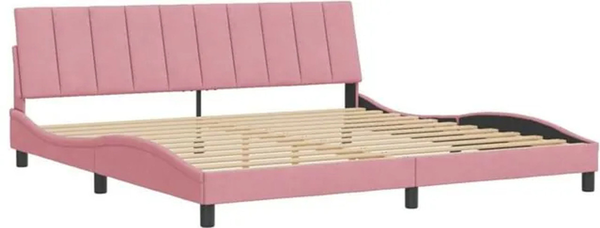 Modernes Polsterbett hanko von vidaxl in Rosa mit Samtbezug, B/T: 200 x 200 cm - Bild 1