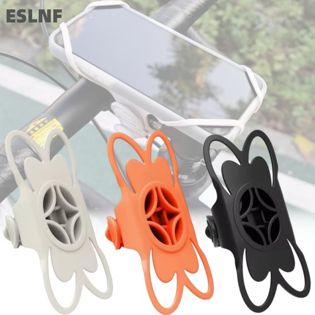 Universeller Silikon Fahrrad Telefon Halter für Motorrad und Lenker in Orange - Bild 1