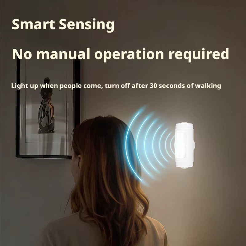 ESMARTER Mini Tragbare Nachtlampe mit Bewegungssensor und Magnet, Wiederaufladbare Atmosphärenleuchte in Weiß - Bild 3
