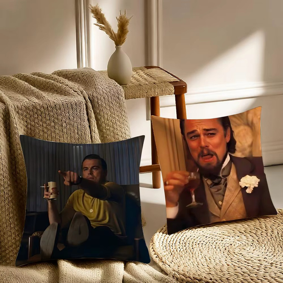 Leonardo DiCaprio Kissenbezug mit Grafikdesign, allergikerfreundlich, weiß/mehrfarbig, 30 x 30 cm - Bild 3