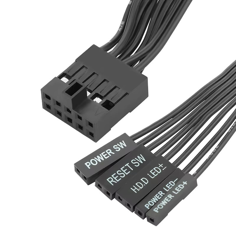RGEEK Externer Netzschalter mit HDD-LED und Neustart-Taste als Verlängerungskabel für PC-Gehäuse, Schwarz - Bild 2