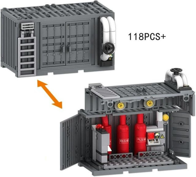 Militärs Szene Container Camp Arsenal Verteidigung, Bausteine Modellsets, ab 6 Jahren - Bild 1