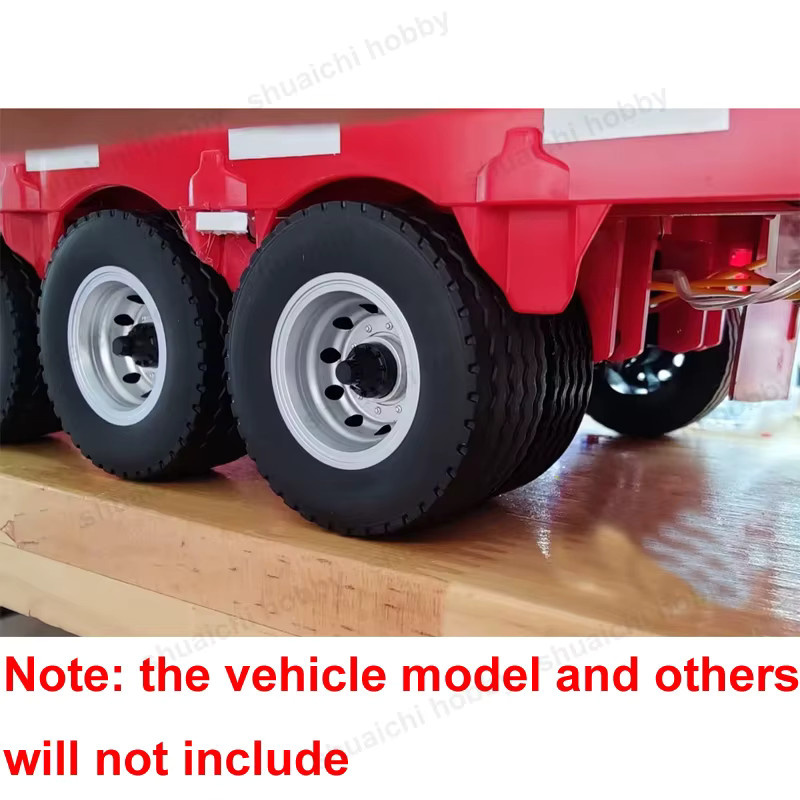 SHUAICHI 14mm Dicke Räder für Huina 501D Scania 770S RC Truck Modell, Zubehör, Doppelreifen, Schwarz, Gummi - Bild 4