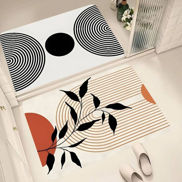 Moderne minimalistische Kunst Bodenmatte rutschfest für Wohnzimmer, Küche und Badezimmer - Bild 1