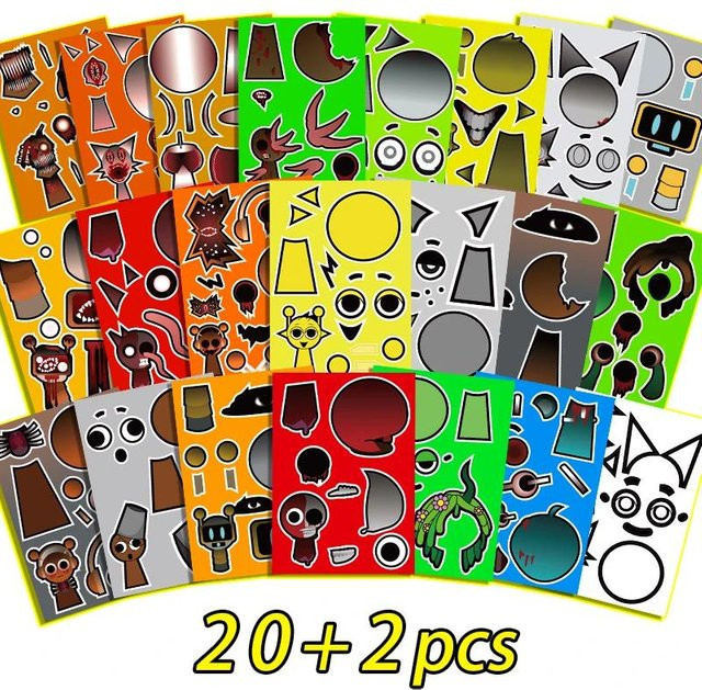 Bai Fen Bai Toys Sprunki Make-a-face Aufkleber 32-teiliges Set multicolour - Bild 1