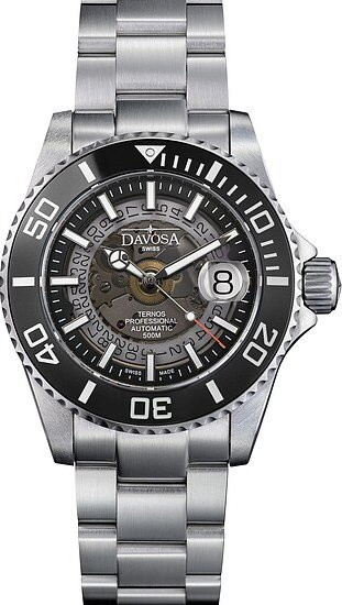 Davosa Herrenuhr Ternos Professional, Automatik, Edelstahl, 42 mm, Schwarz - Bild 1