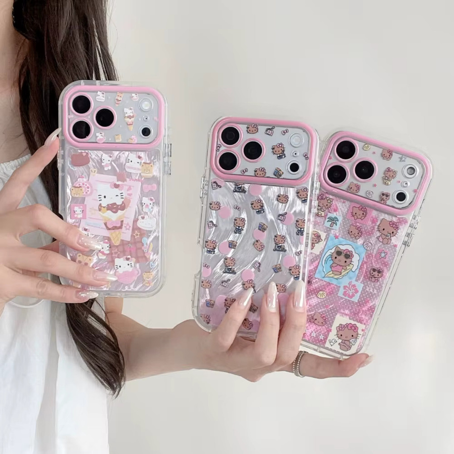 Sanrio Hello Kitty Handyhülle in Pink mit Kameraschutz für iPhone 17 16 15 14 13 12 Pro Max 11 - Bild 1