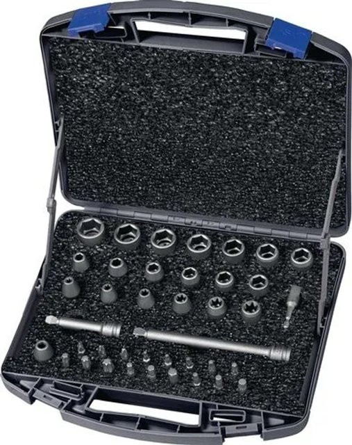 ASW Kraftsteckschlüsselsatz 710 KS 40 OL 40-teilig, 3/8 Zoll, 6-Kant und XZN, grau - Bild 1