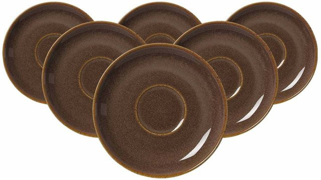 Ritzenhoff & Breker Espressountertassen Sahara aus Porzellan, Braun, 6er Set, Durchmesser: 11,5 cm - Bild 1