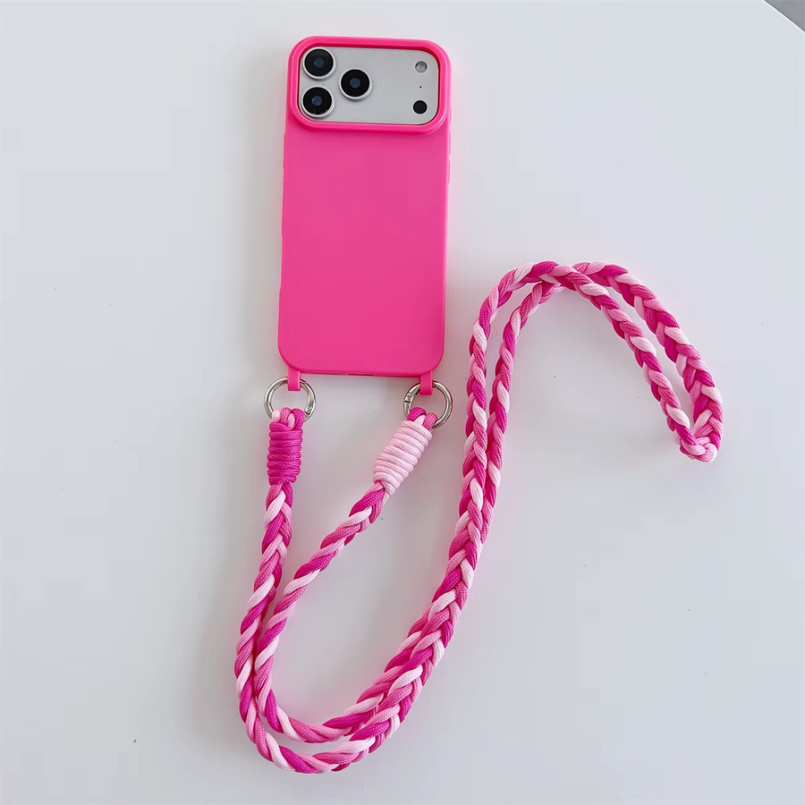 Crossbody Candy Color Silikon Handyhülle für iPhone 17 Air 16 15 14 13 12 11 Pro Max X XR XS in Purple - Bild 4