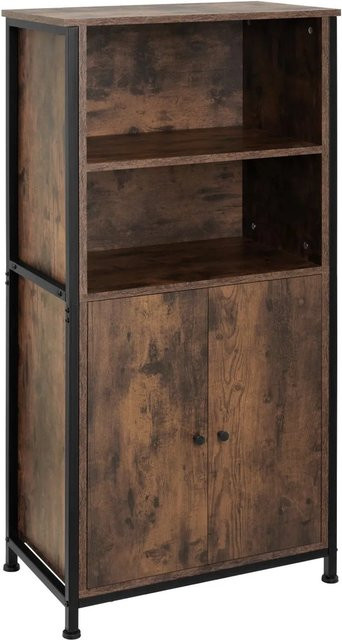 tectake Highboard Doncaster Industrial Style aus Holz und Stahl in Dunkelbraun, B/T/H: 60 x 38 x 125 cm - Bild 2