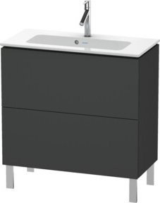 Duravit Waschtischunterschrank Compact L-Cube in Graphit Matt mit 2 Auszügen, stehend, B: 82 cm, T: 39,1 cm, H: 70,4 cm - Bild 1