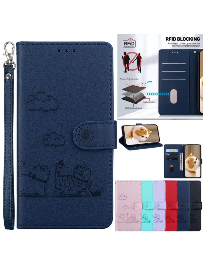 JESSLEI Leder-Handyhülle mit Brieftaschenfunktion und Umhängeband für Samsung Galaxy S21 S22 S23 S24 S25 S26 Ultra FE Plus Edge in Grün oder Blau - Bild 7