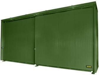 Isolierter Regalcontainer BAUER CEH 75-2 aus Stahl mit Schiebetor in Grün, B/T/H: 780 x 155 x 349 cm - Bild 1
