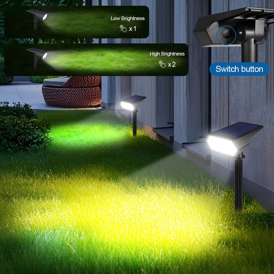 CHNAITEKE RGB Solar-Landschaftsstrahler mit 19 integrierten LEDs, IP65 wasserdicht, für Garten und Außenbereich - Bild 3