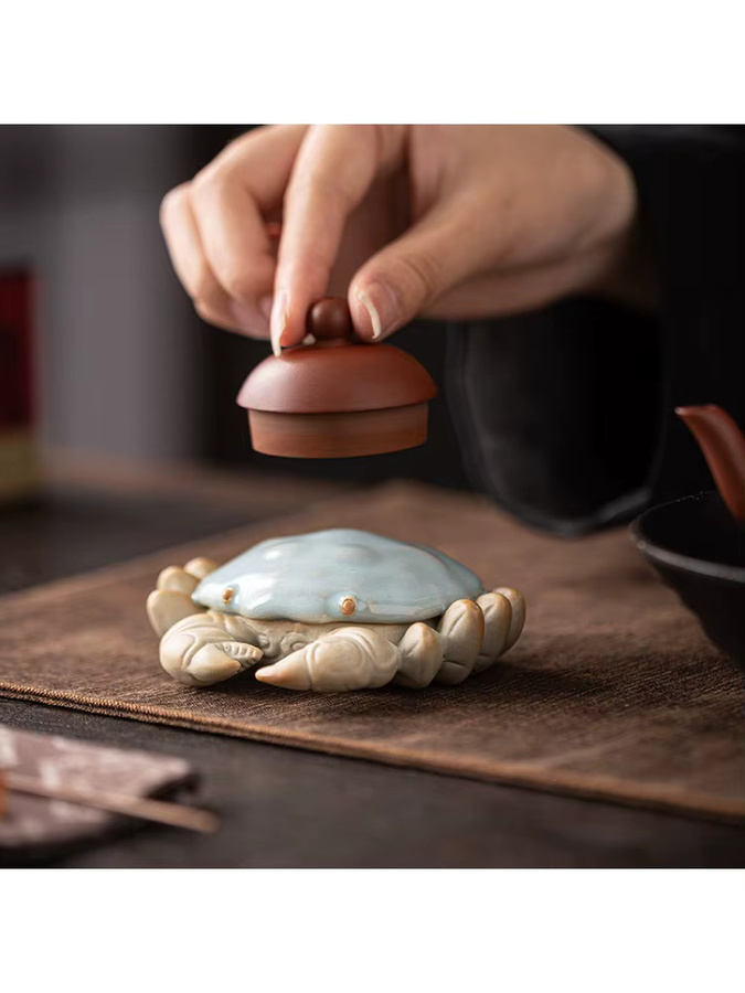 Ru Kiln Keramik Krabben-Teetisch Ornament aus Keramik für deine Teezeremonie - Bild 4