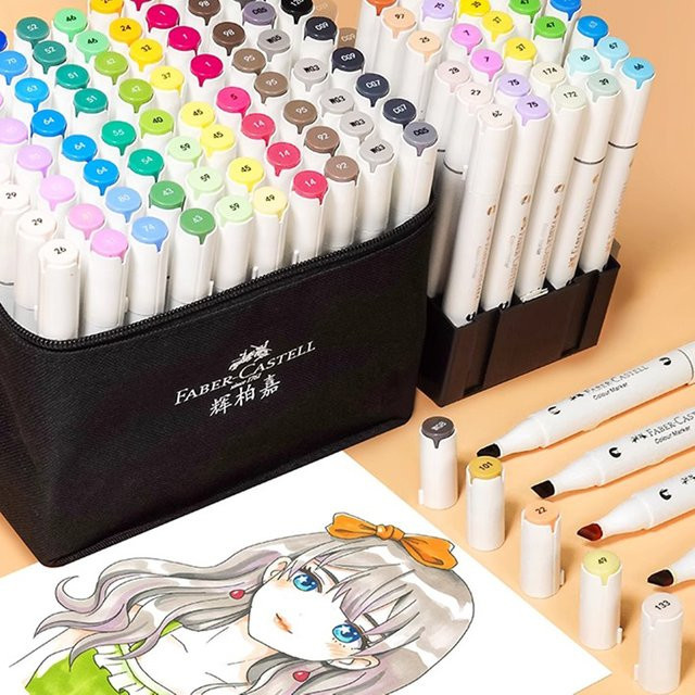 Faber-Castell Marker-Set mit 60 Farben und zwei Spitzen für professionelle Skizzen und Landschaftsarchitektur in Multicolour - Bild 1