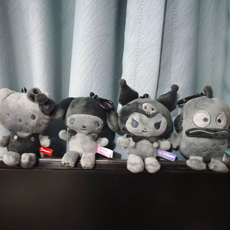 Sanrio Cinnamoroll Kuromi Melody Hangyodon Stofftier Schlüsselanhänger, Schwarz - Bild 2