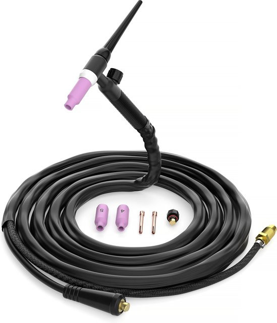 HITBOX WP17V TIG-Schweißbrenner Argon Lift TIG-Brenner mit 10-25mm² Schnellanschluss und 4m Kabel in Schwarz - Bild 1