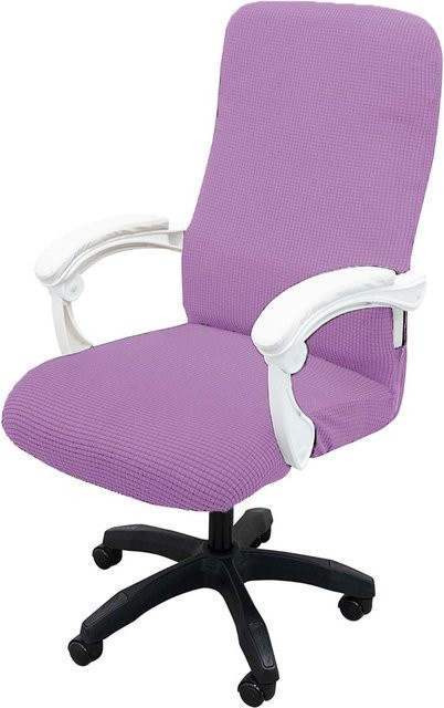 Wentao Jacquard-Stuhlbezug aus elastischem Polyester in Lichtlila, dehnbarer und staubdichter Schutz für Computer-, Büro- und Esszimmerstühle - Bild 1