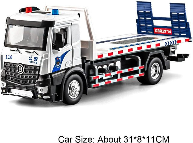 Linyi toy car Pannenhelfer Fahrzeug Flach Polizei LKW, 1:24, ab 14 Jahre - Bild 1