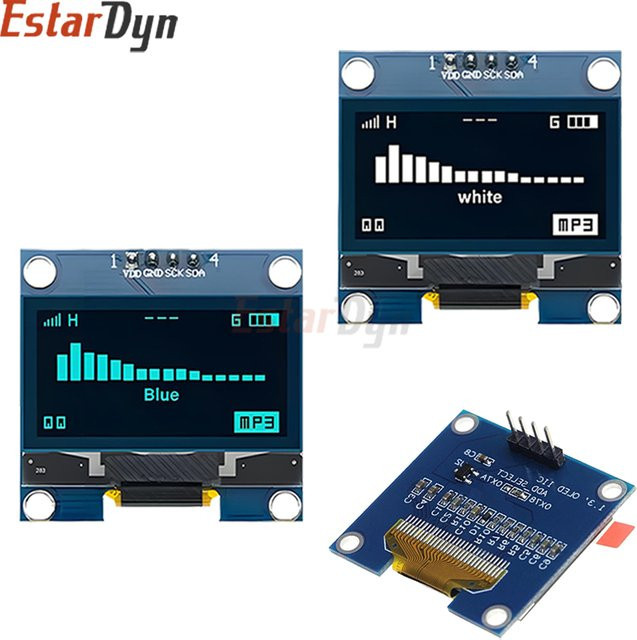 Estardyn 1,3 Zoll OLED LCD Display Modul SH1106 128x64 Weiß/Blau mit IIC I2C SPI Schnittstelle - Bild 1
