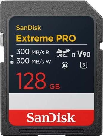 SanDisk Extreme Pro SDXC Speicherkarte 128GB V90 UHS-II in Rot/Schwarz - Bild 1