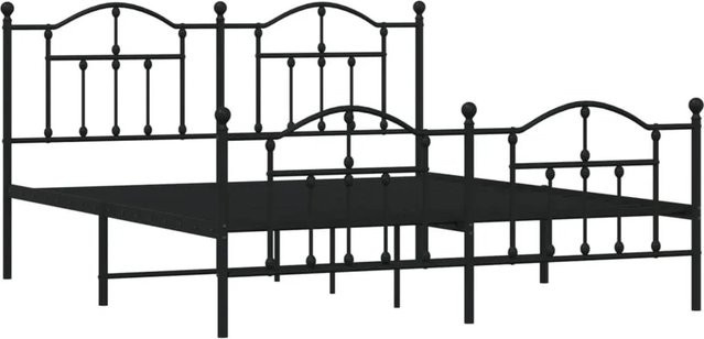 vidaXL Metallbett mit Fußteil in Schwarz, pulverbeschichtet, B/T/H: 180 x 200 x 97 cm - Bild 1