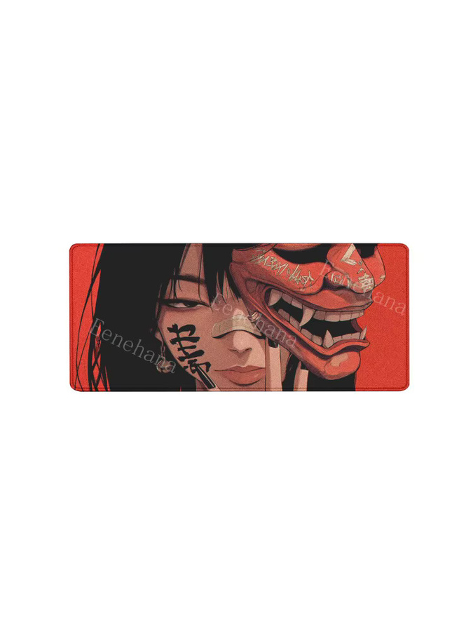 Eenehana Mauspad Anime Maske Mädchen Multicolor, rutschfeste Schreibtischunterlage aus Gummi für Gaming und Büro - Bild 5