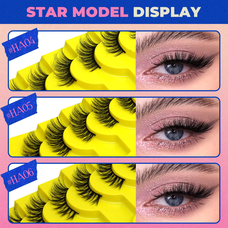 GROINNEYA Halbe Wimpern, Black, Natürlich, Unisex - Bild 3
