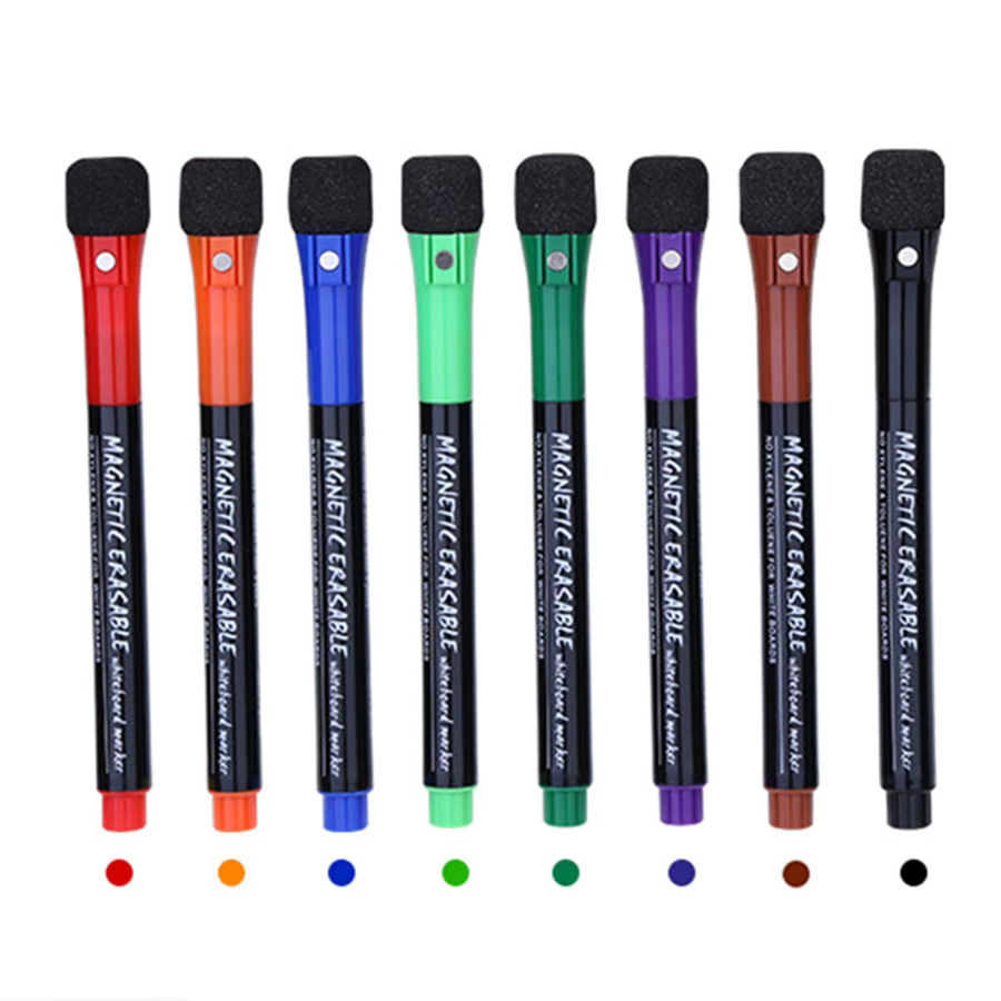 XD-TOPQC 8-Farben-Magnet-Whiteboard-Stifte in Multicolor, löschbare Graffiti-Stifte für Kinder mit Schwammkopf und Bullet-Spitze - Bild 4