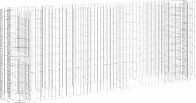 Furnicato Gabionen-Hochbeet aus verzinktem Eisen in Silber, B/T/H: 260 x 50 x 100 cm - Bild 1