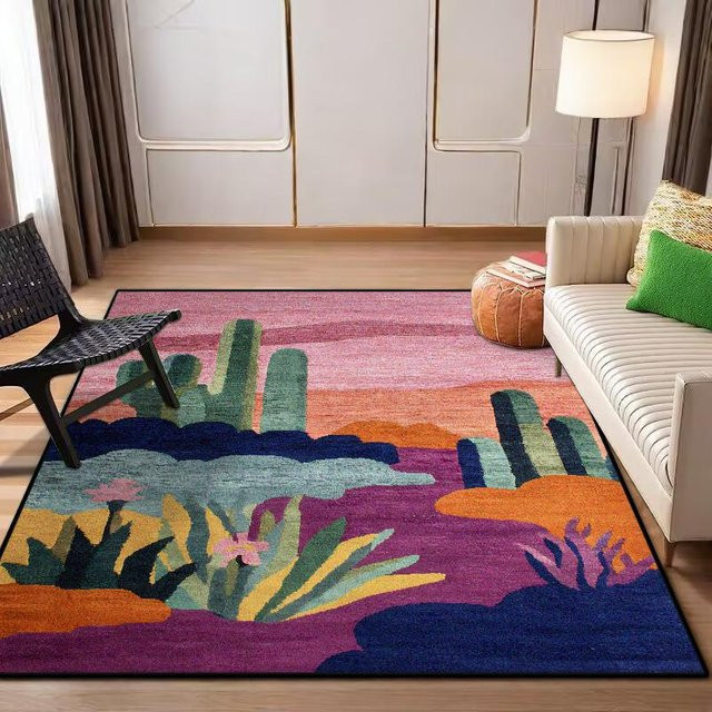 Nordischer abstrakter Teppich von HGHT in Multicolour, waschbar und rutschfest, B/T: 80 x 160 cm - Bild 1