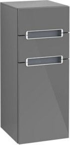 Villeroy & Boch Seitenschrank Subway 2.0 in Grau Glänzend, Wandmontage, B: 35,6 cm, H: 85,7 cm - Bild 1