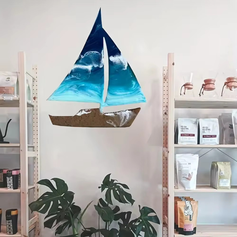 HELLOYOUNG Metall Segelboot Wandkunst Dekor für Kinderzimmer und Strandhäuser - Bild 4