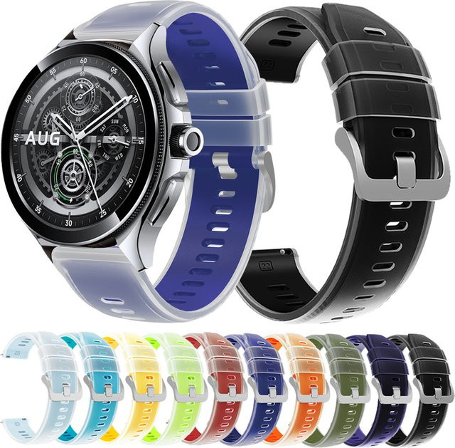 Uhrenarmband Silikon, 22 mm, transparent, zweifarbig, Unisex - Bild 1